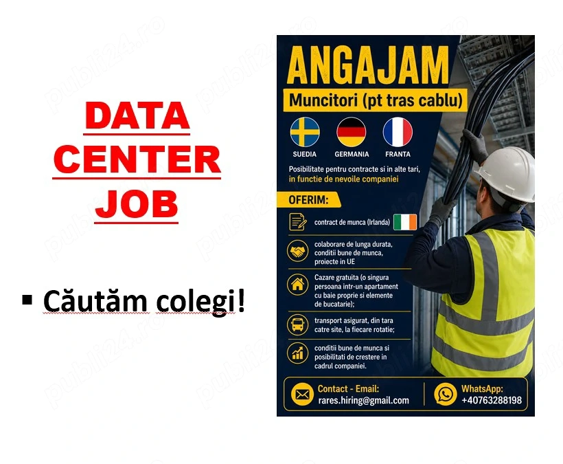 Muncitori pentru tras cablu - INCEPERE IMEDIATA