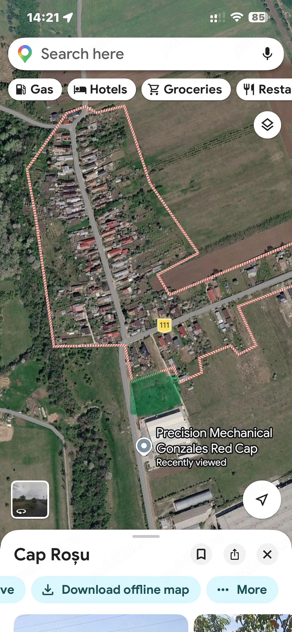 **Teren intravilan 3 .500 mp  (2 loturi x 1 .750 mp )   Cap Roșu, Florești   lângă Michelin   10   m