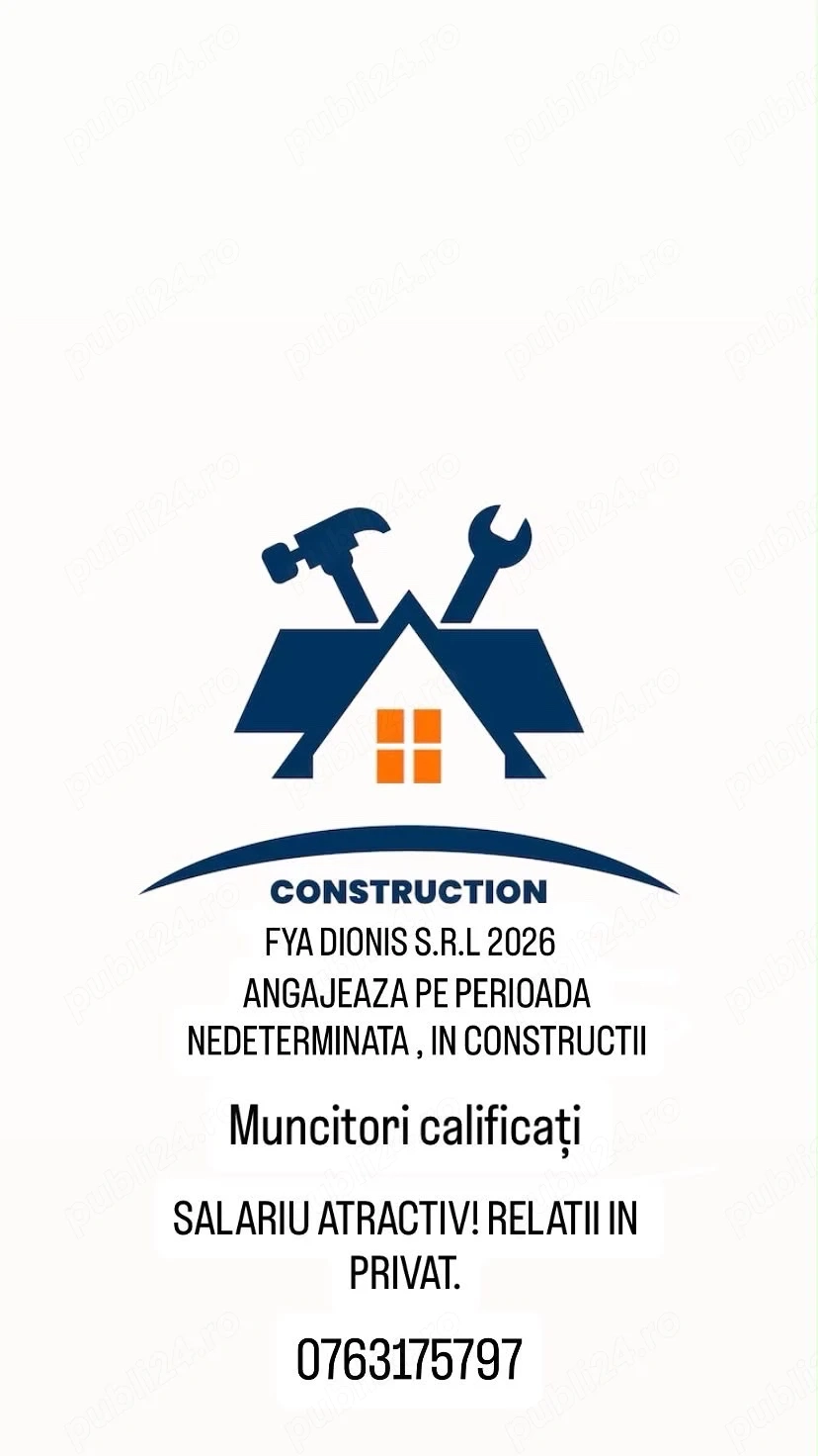 Angajăm muncitori calificați în constructii 