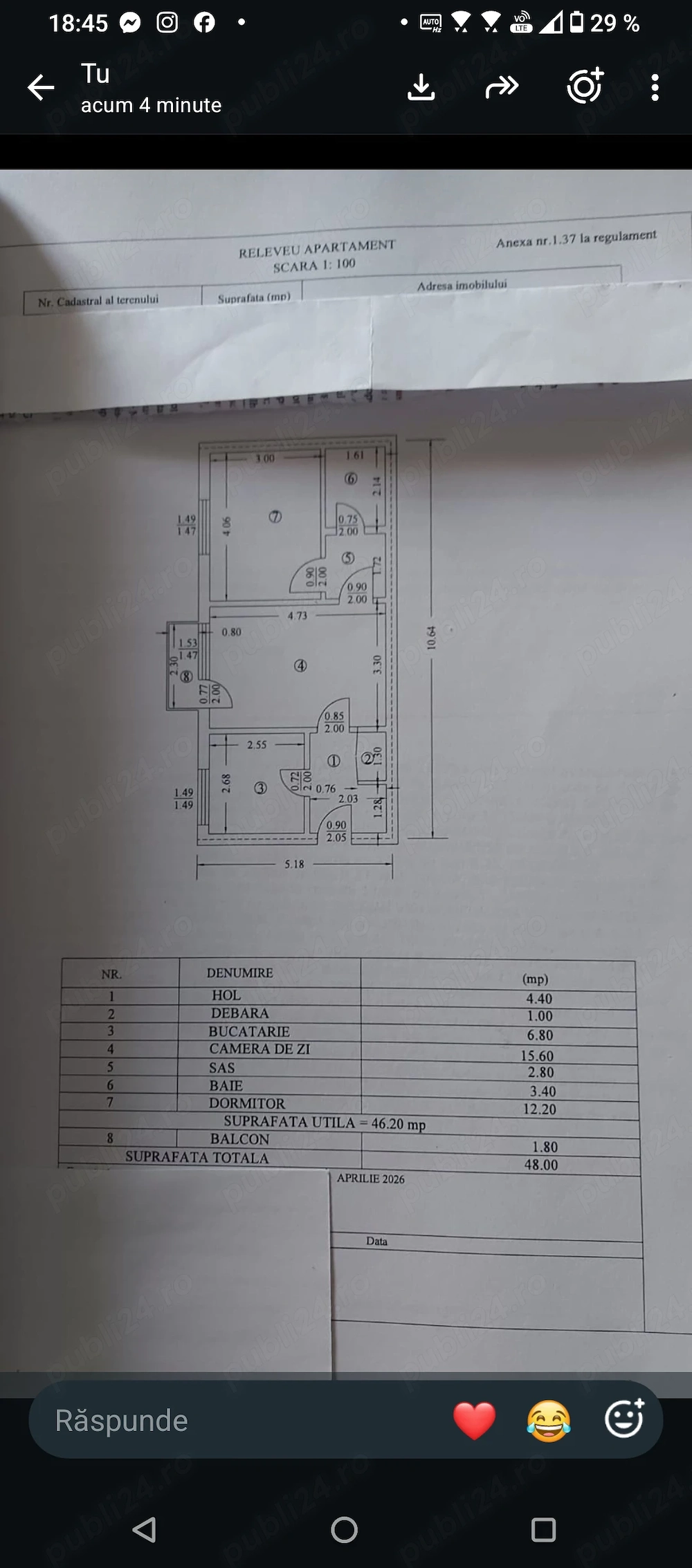 Apartament 2 Cam Semidec Nord Cina