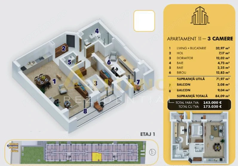 {Metrou Berceni, doar 5 minute} | Apartament 3 camere |