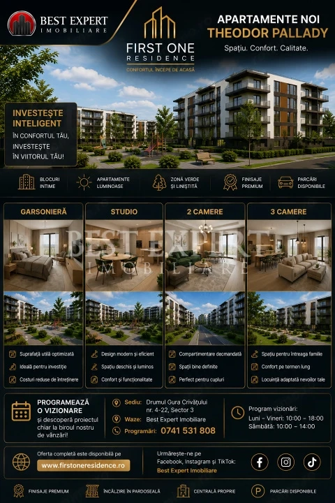 3 Camere Luminos | Balcon Generos | Ansamblu Modern