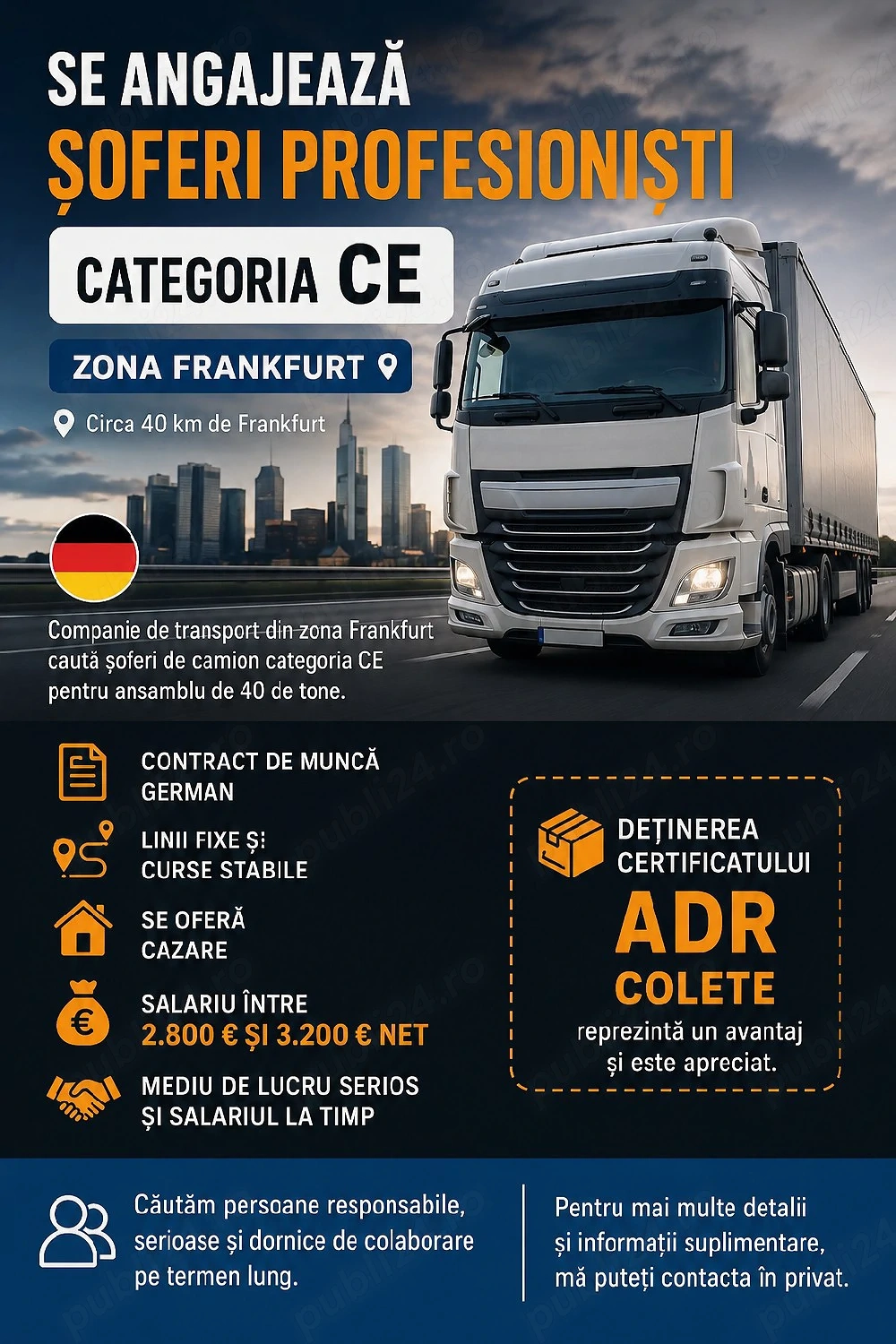 Șofer CE 40 Tone Germania Intern 