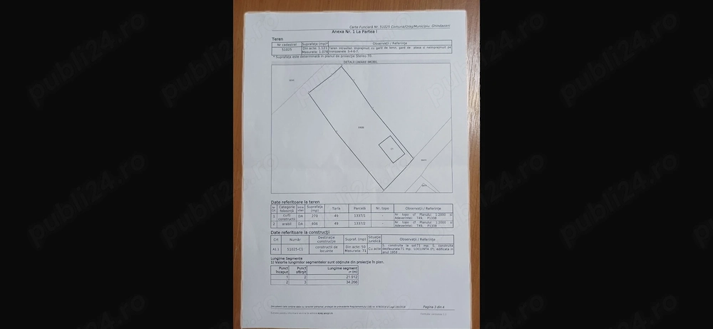 OCAZIE! Teren intravilan 1.076 mp de vânzare   Ghindăoani, jud. Neamț   Str. Făgetel nr. 5