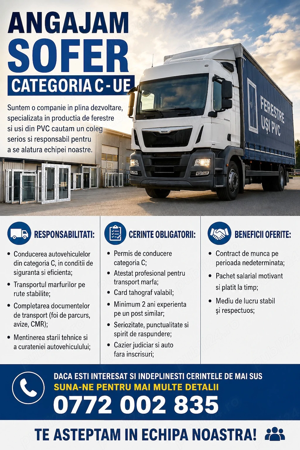 Angajam Sofer Categoria C   UE