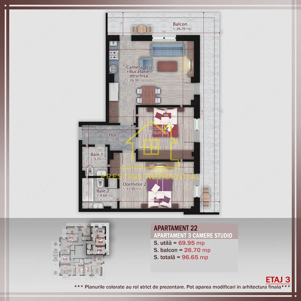3 Camere / 97mp / Titan-Pallady / Etaj 1 / Boutique Residence