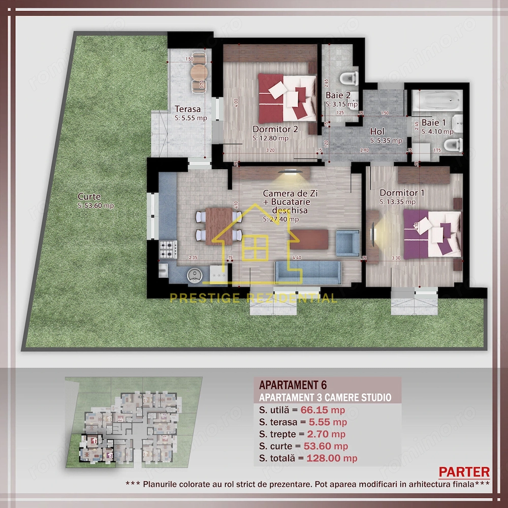 Super Ofertă-3 Camere+gradina de 54mp, Titan-Pallady-Metrou + bonus parcare