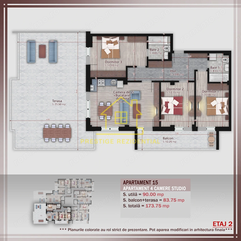 4 Camere / 102mp+terasa 72mp / Titan-Pallady / Etaj 2/ Boutique Residence