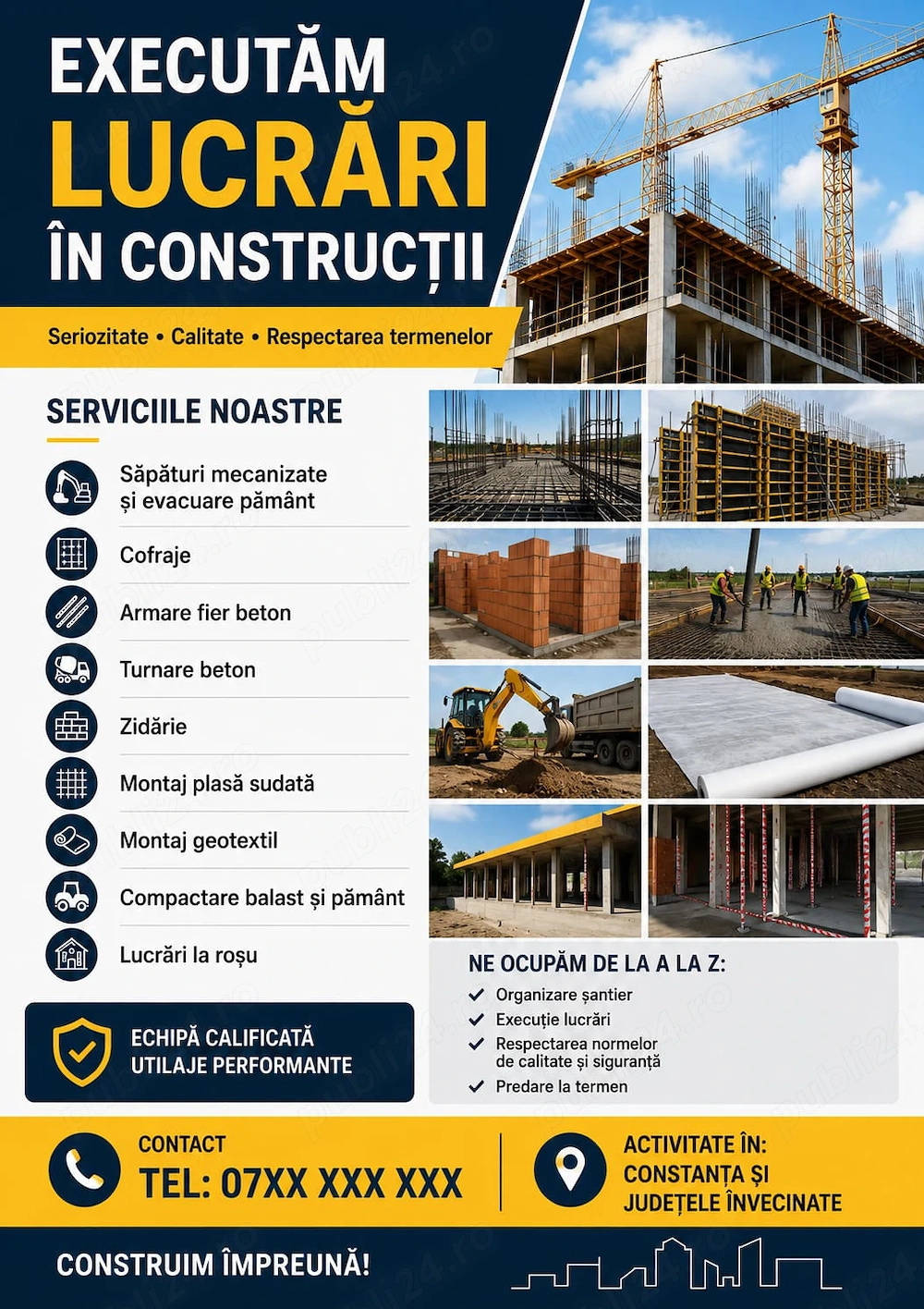 Executam lucrari in constructii