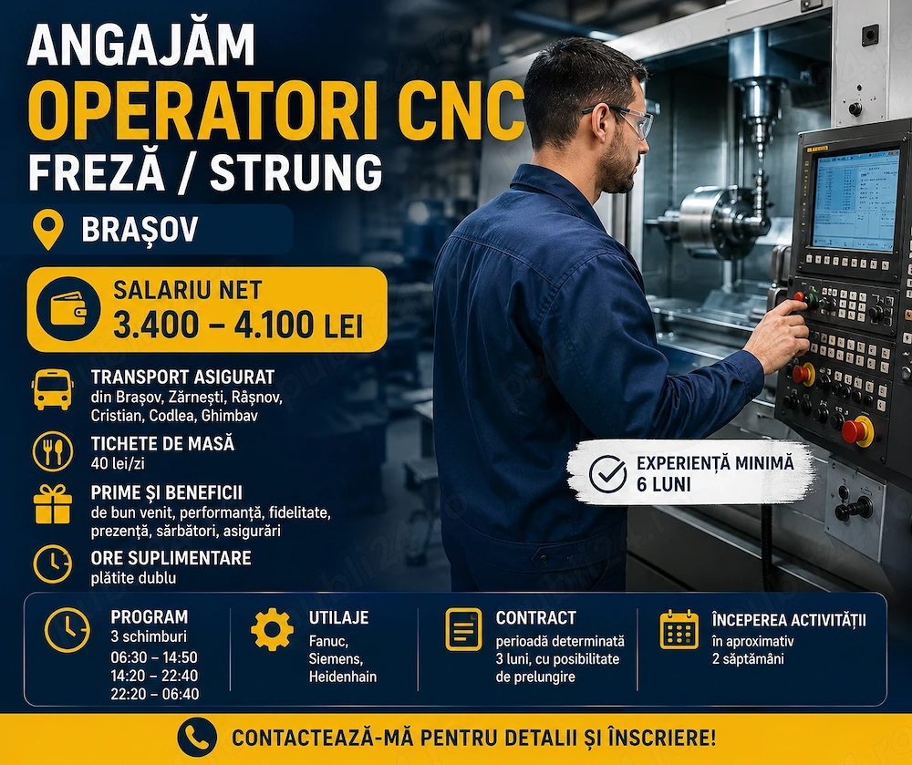 Operator CNC   Freză   Strung | Brașov