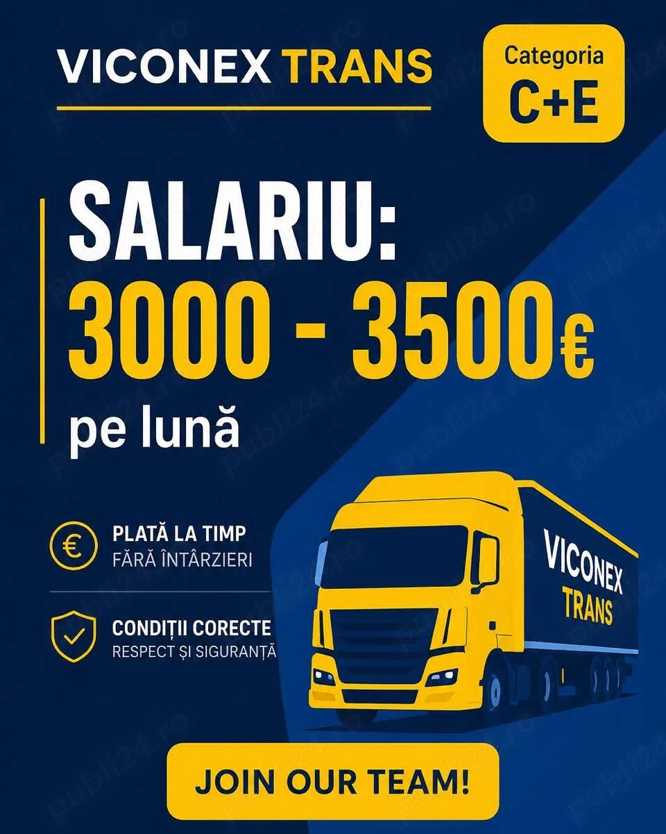 Angajam soferi profesionisti ctg.C+CE