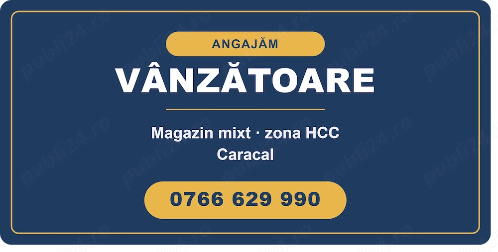 Angajez vânzătoare   magazin mixt, Caracal