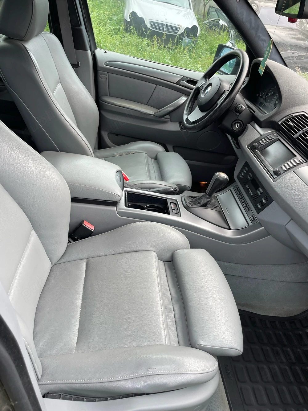 interior bmw x5 e53 piele gri recaro