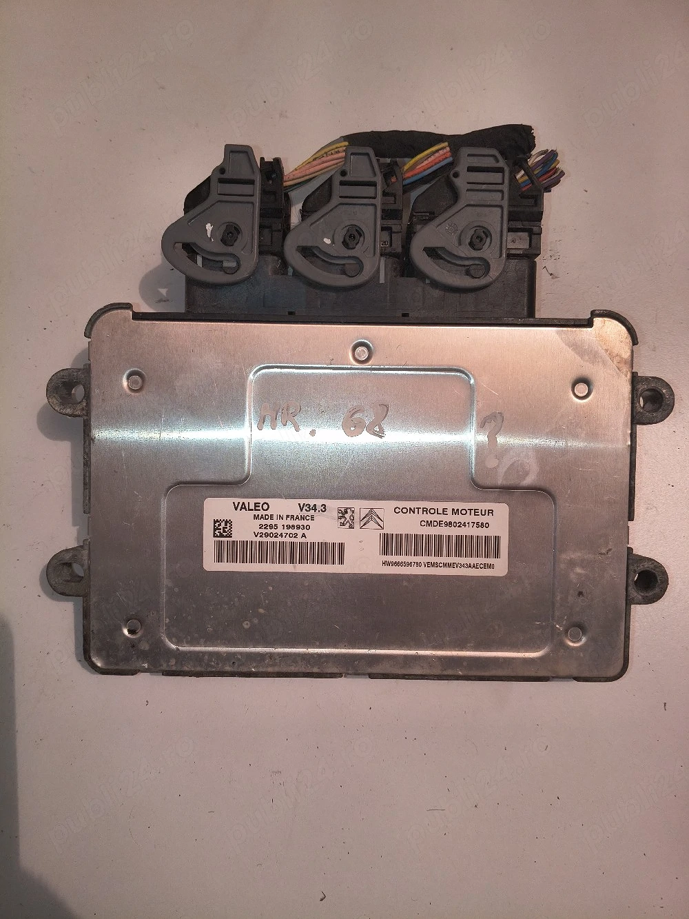 ECU Calculator Motor CMDE9802417580 Valeo V34.3 Peugeot 206+ 207 Citroen C3 HW9666596780