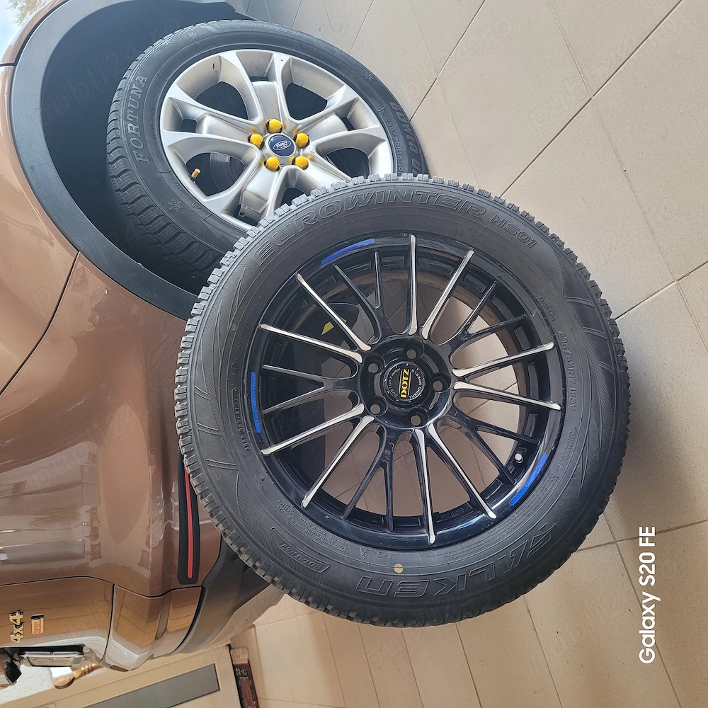 Set 4 Jante Aliaj model Dotz 17", 5x108, ET48 cu Anvelope 235/55R17-Iarna-