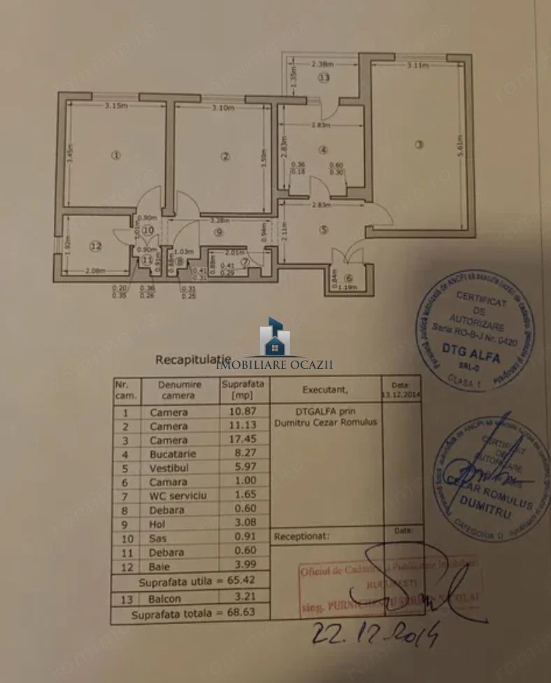 Vanzare Apartament 3 Camere Decomandat Piata Sudului-Frumusani