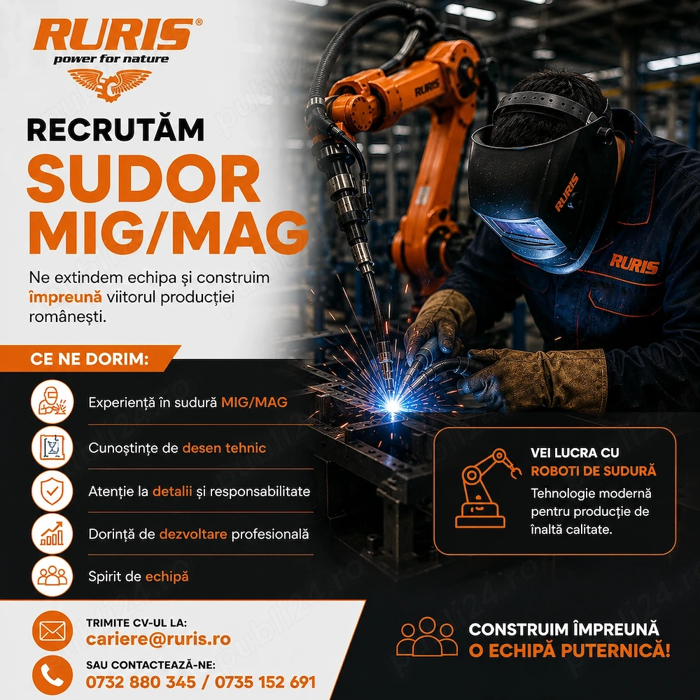 Ruris Angajeaza Sudor  (MIG MAG) in Craiova