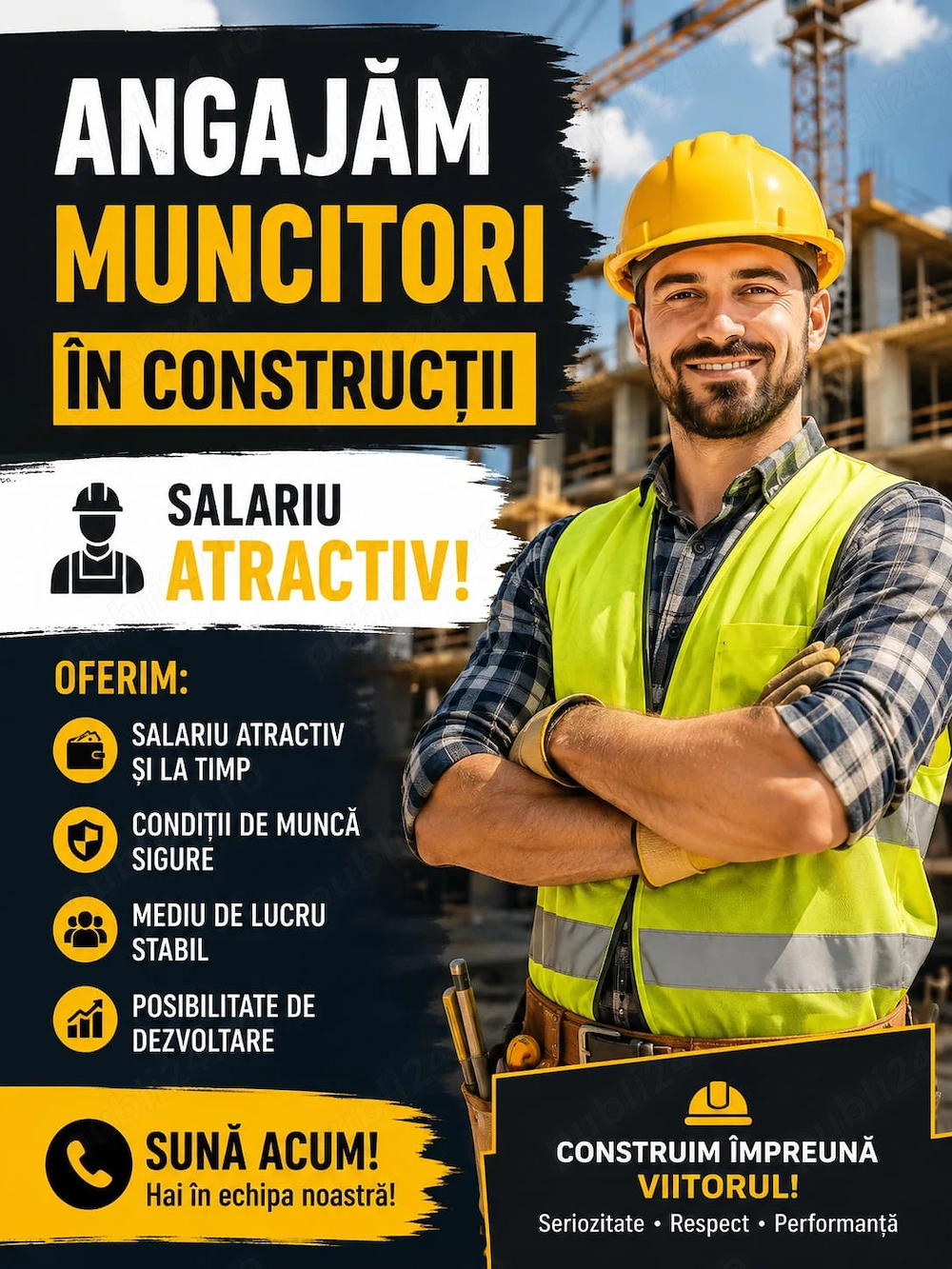 S.C. angajează personal în construcții!