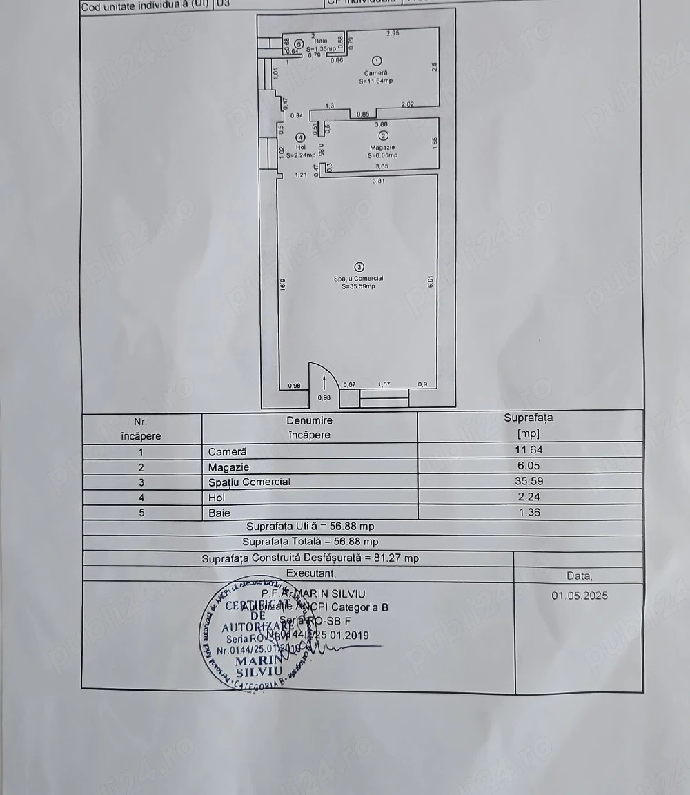 Spatiu comercial 58mpu vitrina Sibiu 