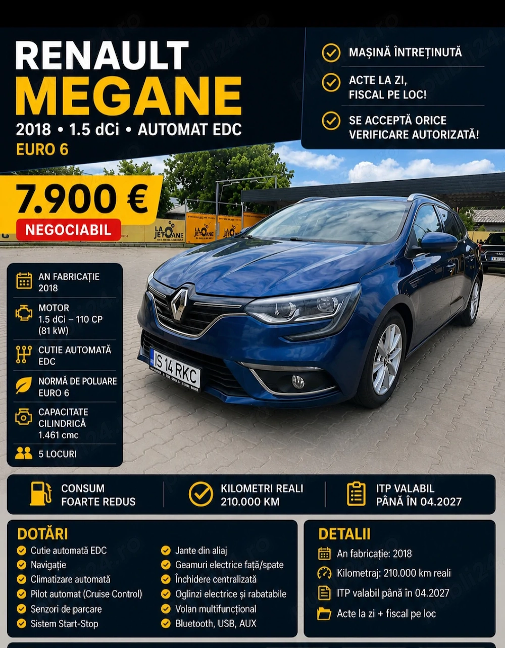 Renault megane 2018   automat edc   euro 6   navigație   7.900   negociabil 