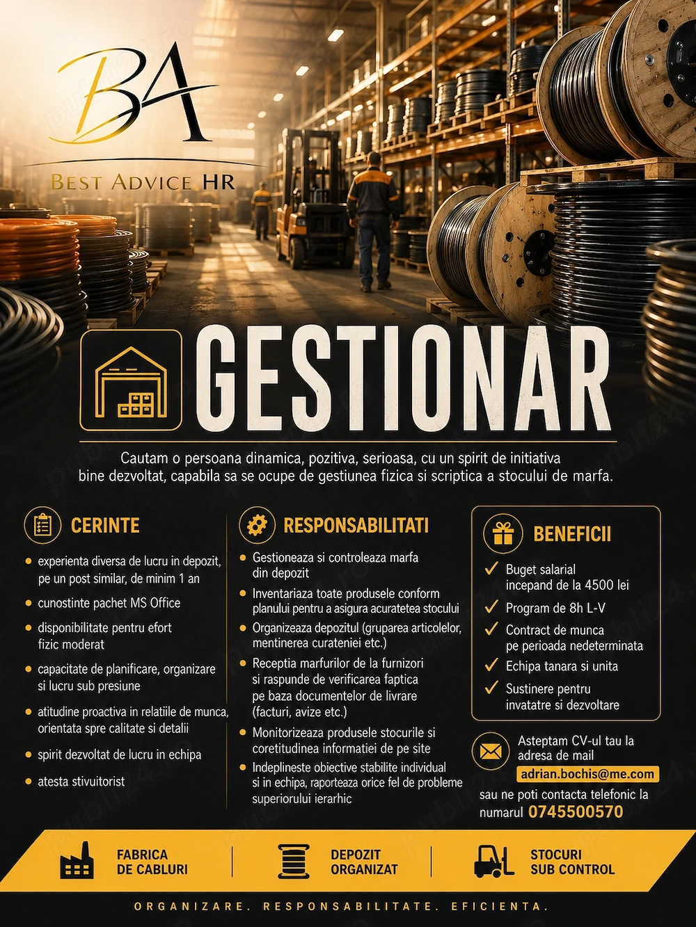 Gestionar cu atestat de stivuitorist