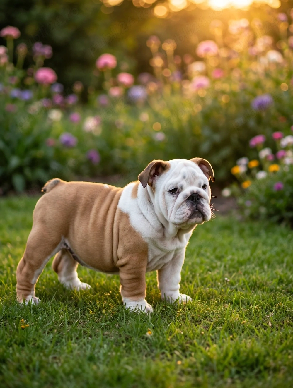 Bulldog Englez Femela Fawn Alb