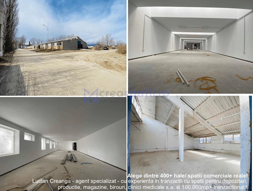 Hale de inchiriat in Tomesti, la str. Plopilor, de la 324mp la 2000mp