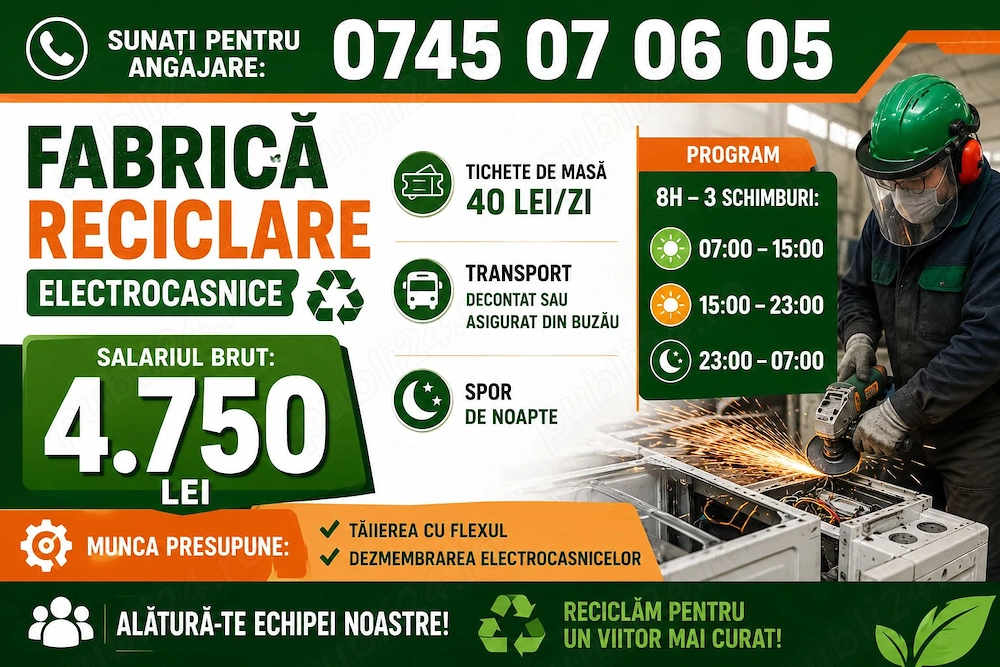 Muncitori necalificati,  Operatori Fabrică si Manipulanți