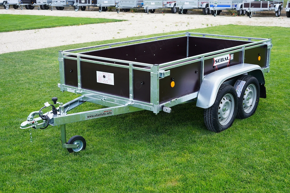 Remorca nouă de 750 Kg cu 2 axe, obloane din tego - Sebal 2D250 -251x132x38 Cm
