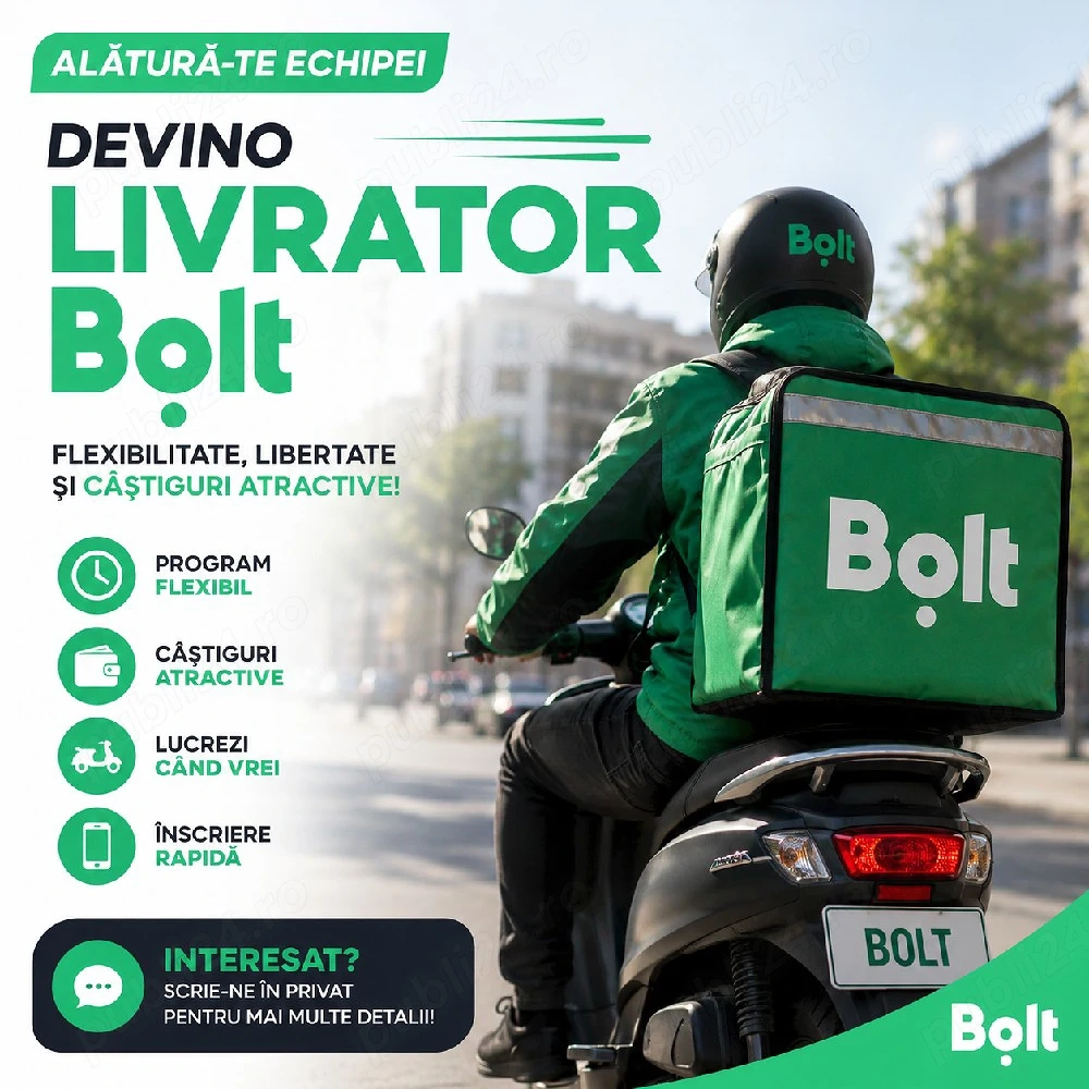 Anunt angajare livratori bolt București si alte orase din romania