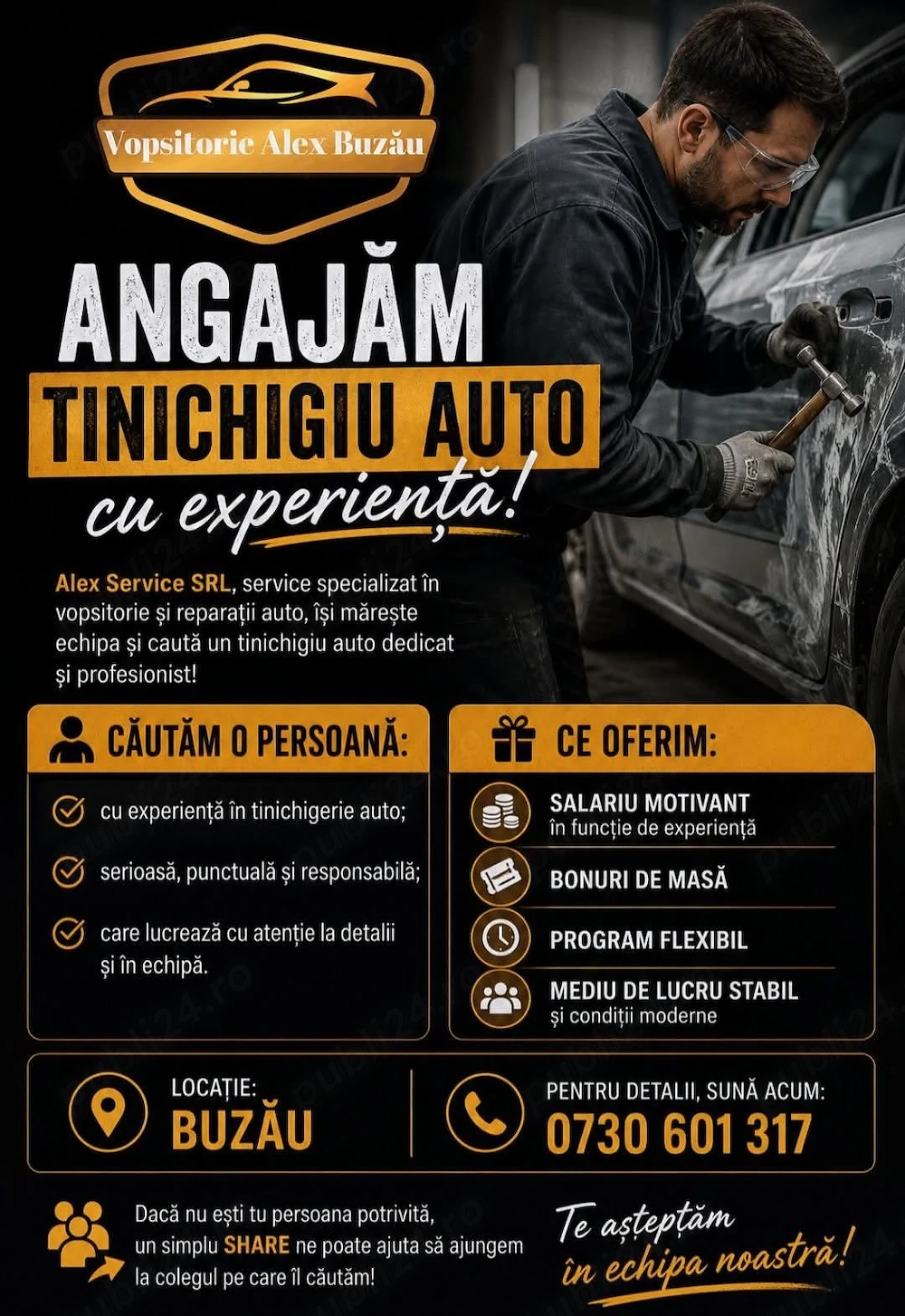 Angajam tinichigiu auto cu experienta 