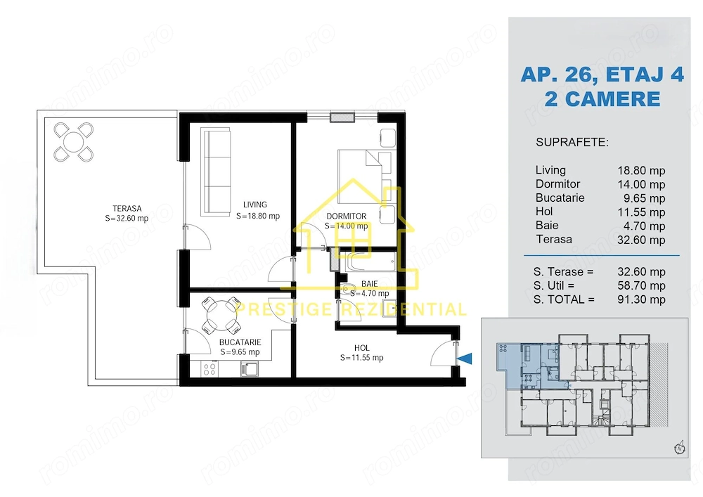 2 Camere / 91mp / Titan-Pallady / Balcon Mare