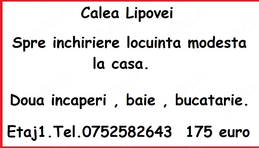 Lipovei - la casa , etaj 1 .