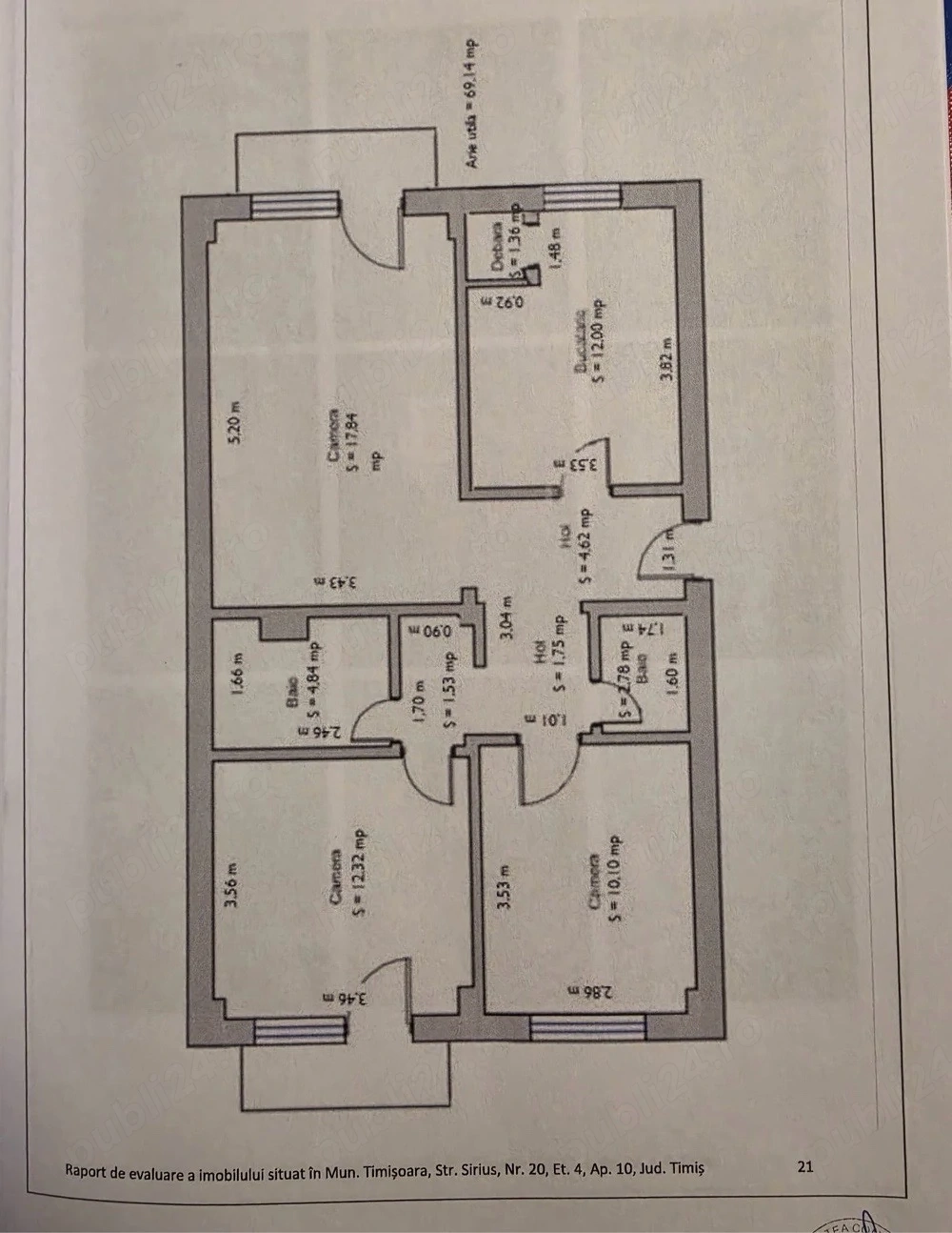 Direct de la proprietar, Apartament 3 camere decomandat 69 mp utili - zona Soarelui