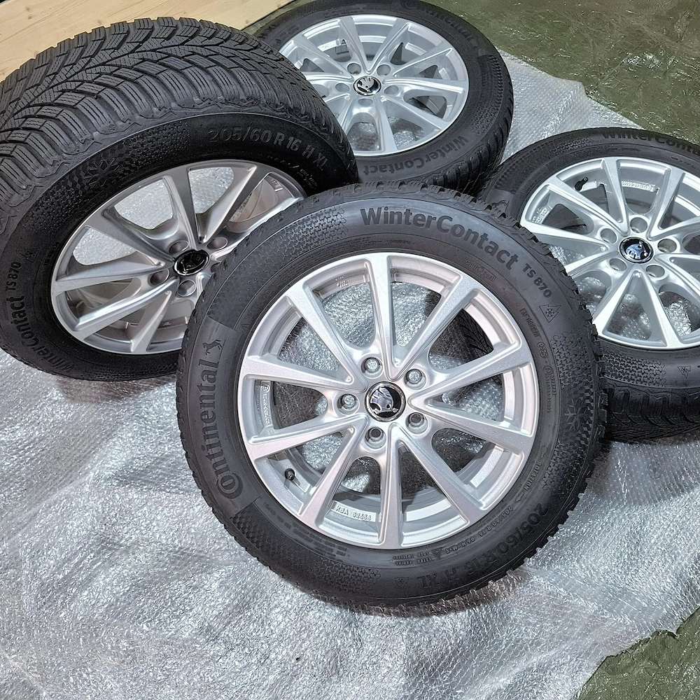 Set Roti Complete 16" 5x112 ca NOI | Anvelope Continental TS870 8mm | Super Pret | Skoda VW Audi