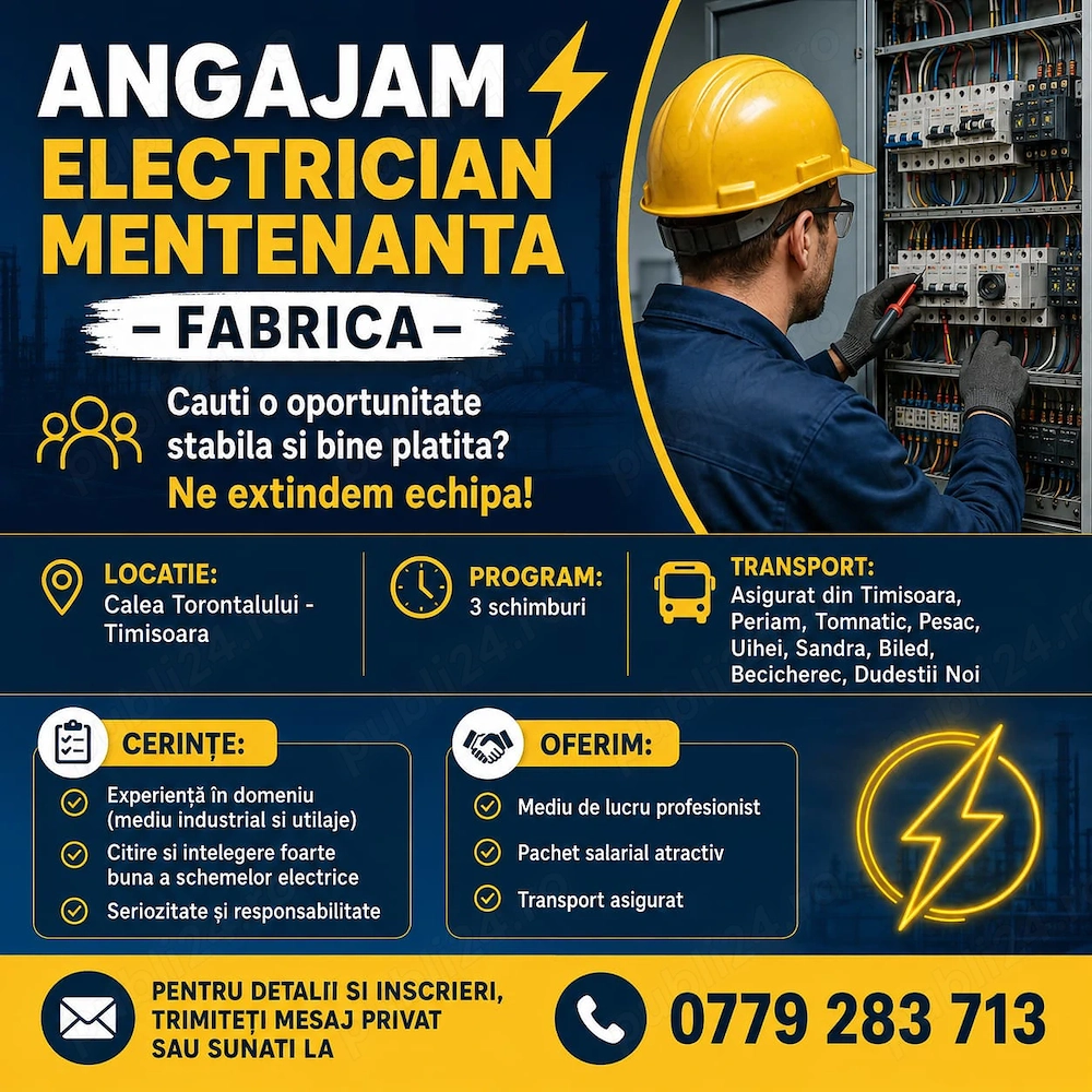 Igrasto HR Angajeaza Electrician Mentenanta