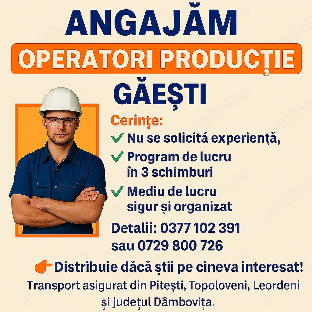 Angajam Operatori Productie in Gaesti