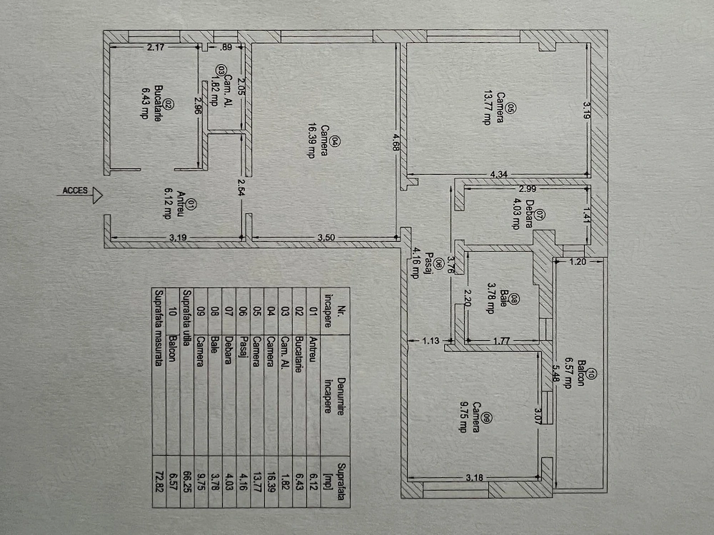 Libelula, 3 camere cu balcon, et 3