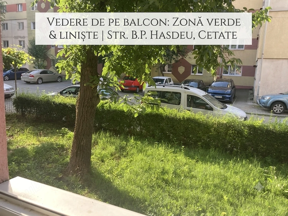 Apartament 3 Camere,2 BĂI | 67 mp | Str. B.P. Hasdeu|Cetate | Balcon cu Vedere la Verdeață & Liniște