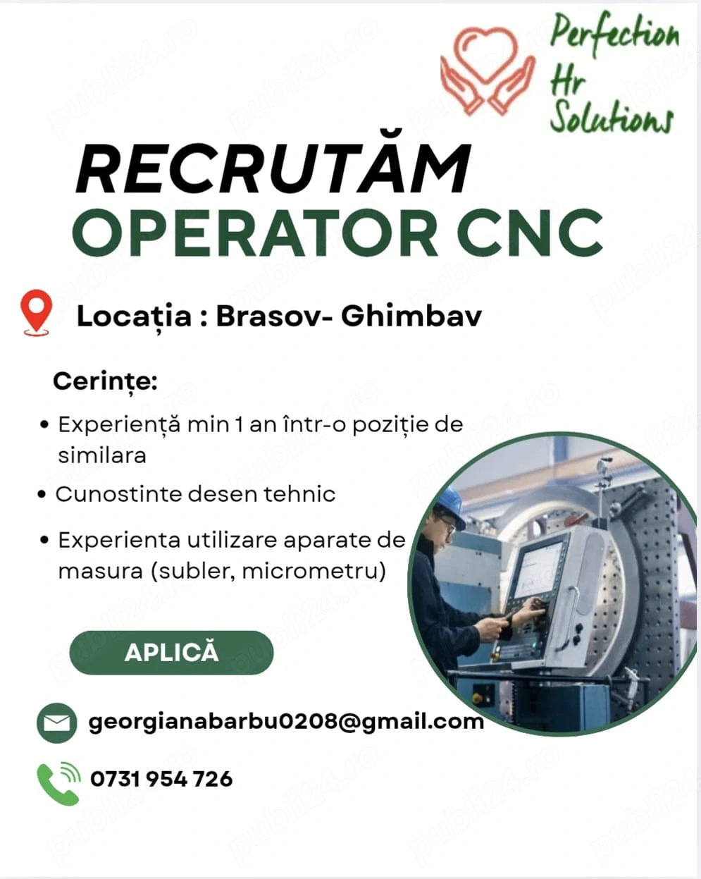  Frezor CNC   Operator CNC, Ghimbav, Brasov