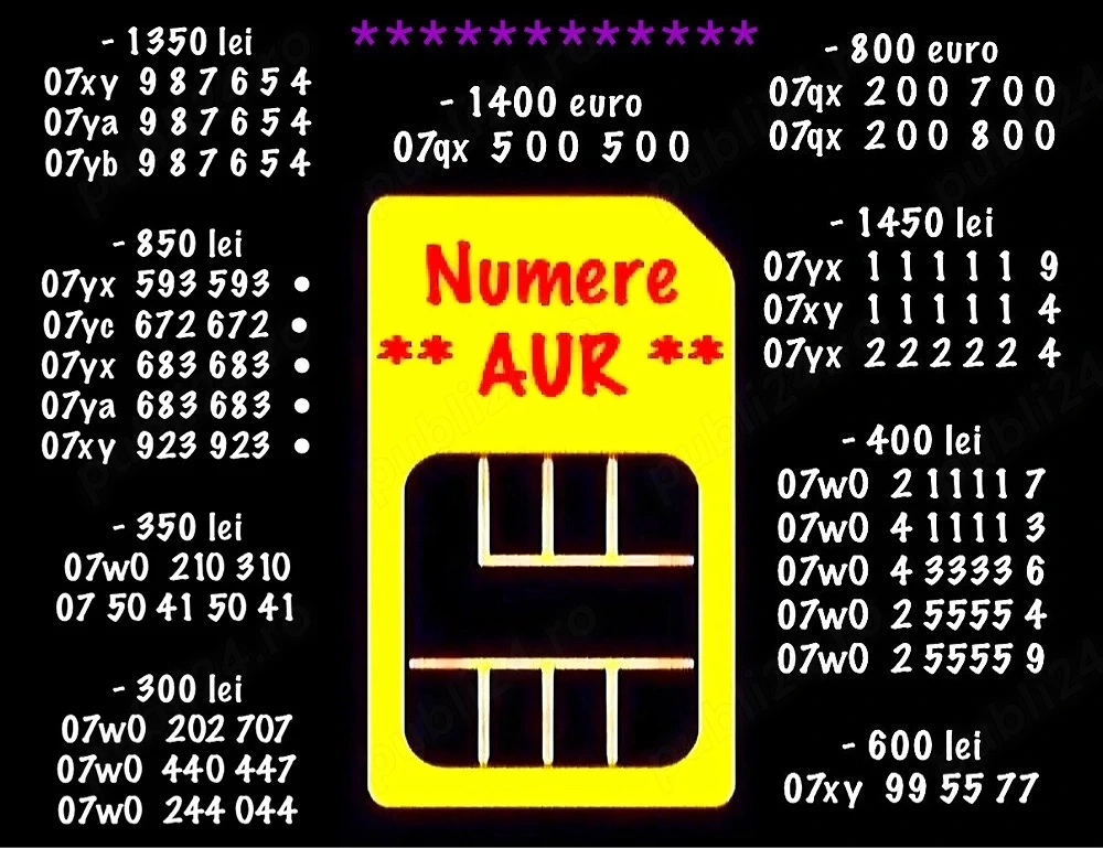 Numar Aur Gold Vip Numere Vodafone Cartele