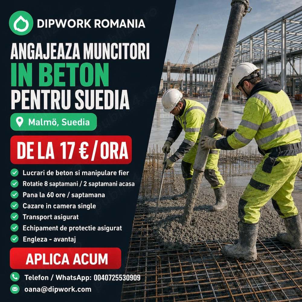 SUEDIA - Muncitori in constructii - cofratori   betonisti