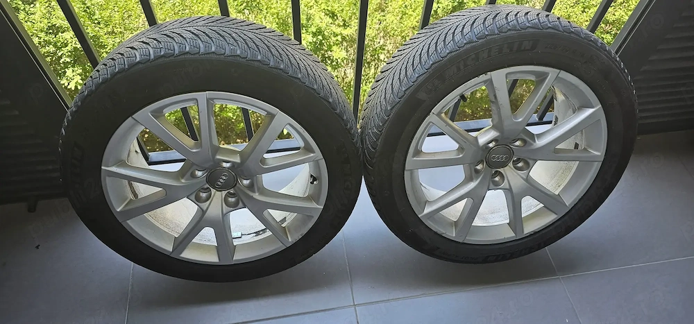 Roti Audi aliaj R18 7.5J ET 37 cu cauciucuri Michelin Pilot Alpin 5 225 50 R18