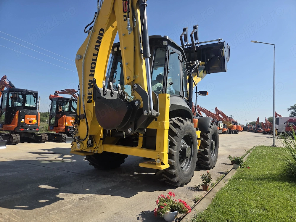 Buldoexcavator New Holland B115D, roti egale, Full option 120CP, cutie Powershift, cupa 4x1-88900eur