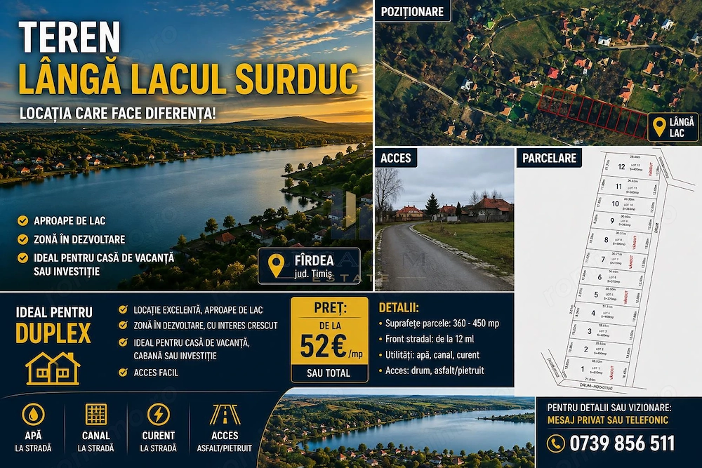 Terenuri zona Case de Vacanta  Lacul Surduc timis