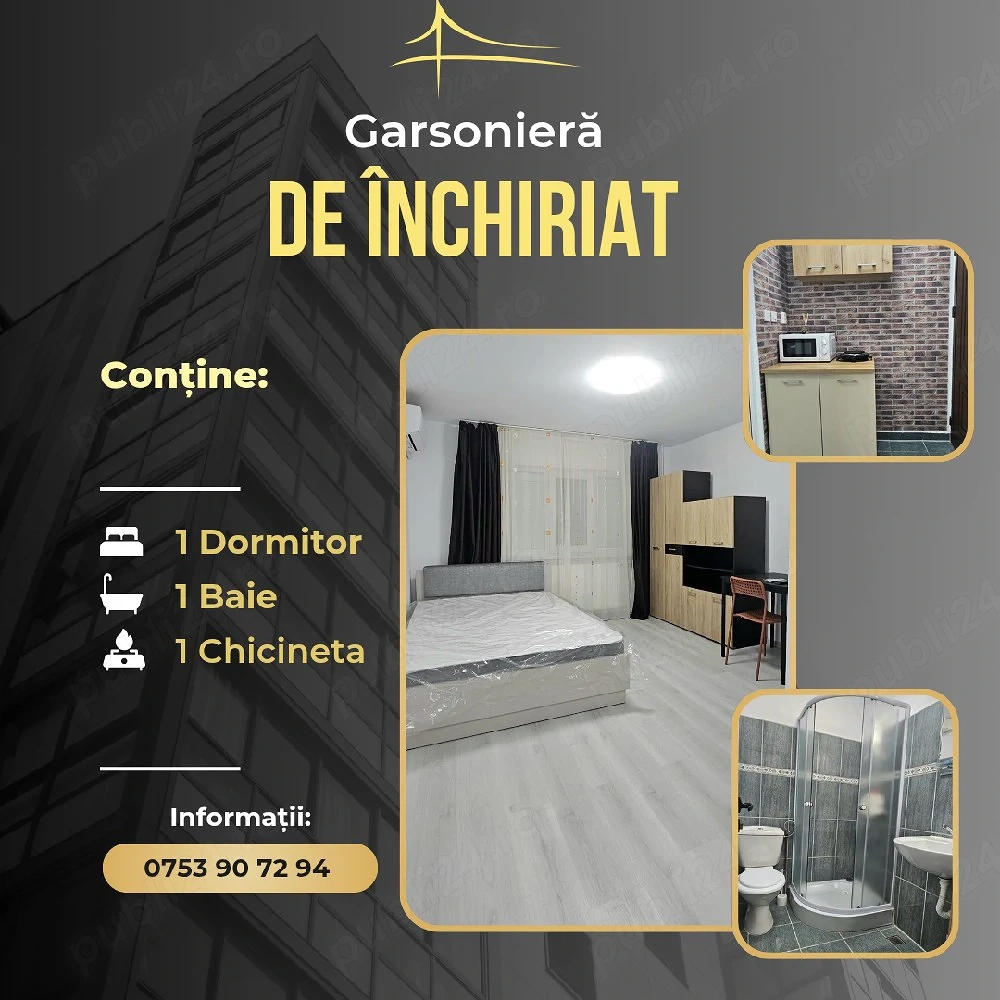 Proprietară închiriez garsonieră zona Soarelui 