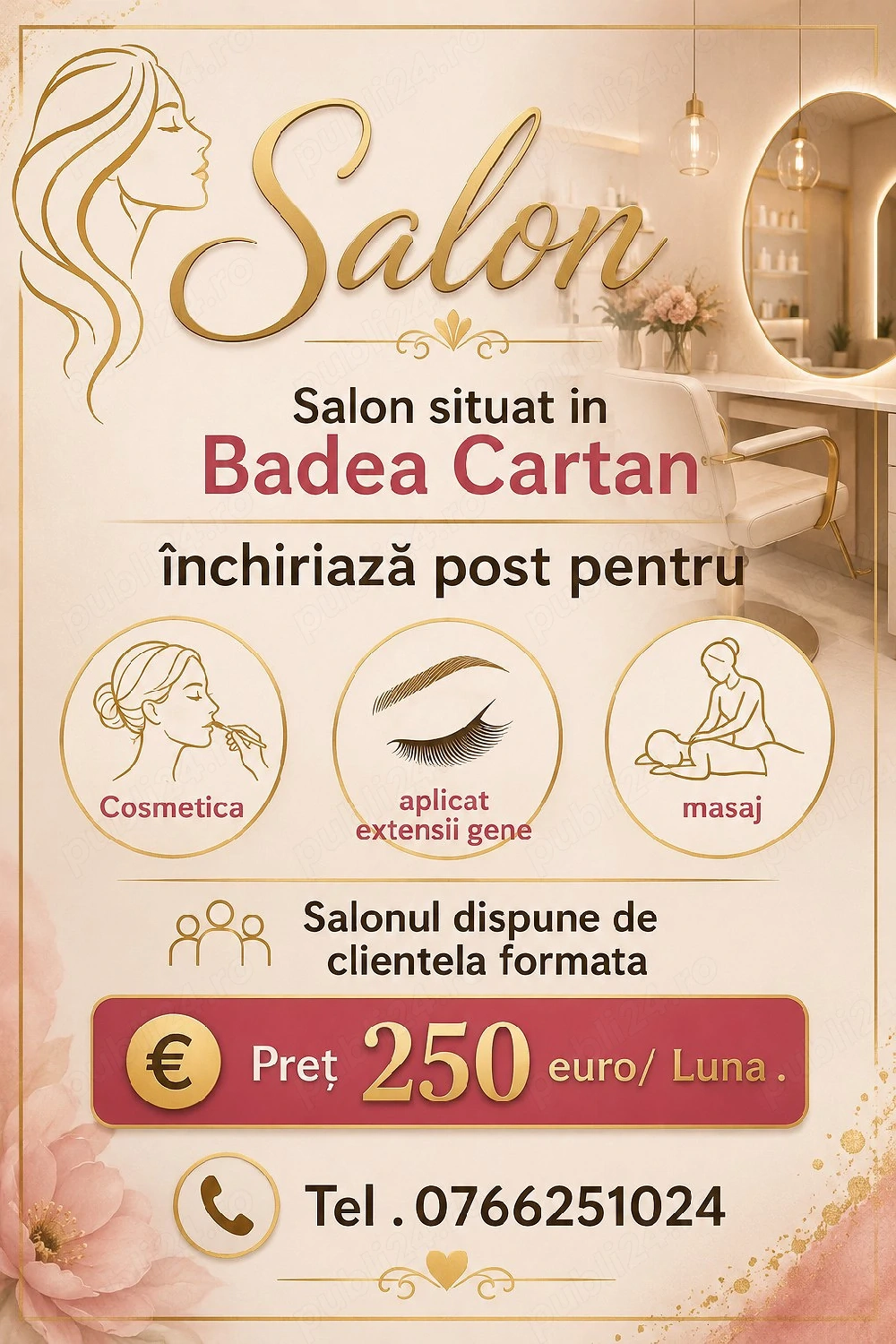 Inchiriez post pentru cosmetica 