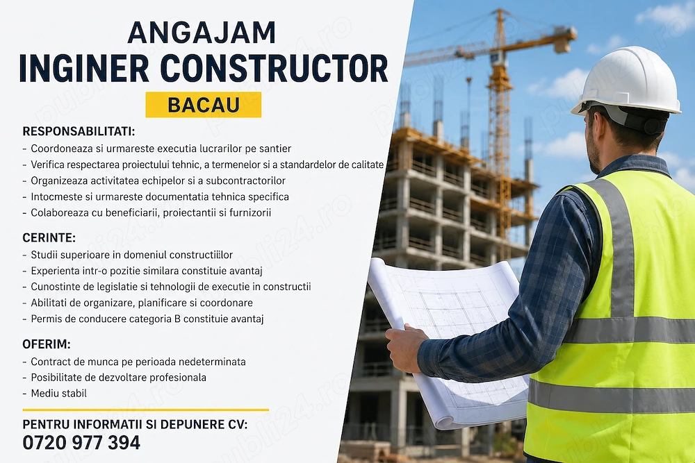 Inginer  Constructor  Bacau ###