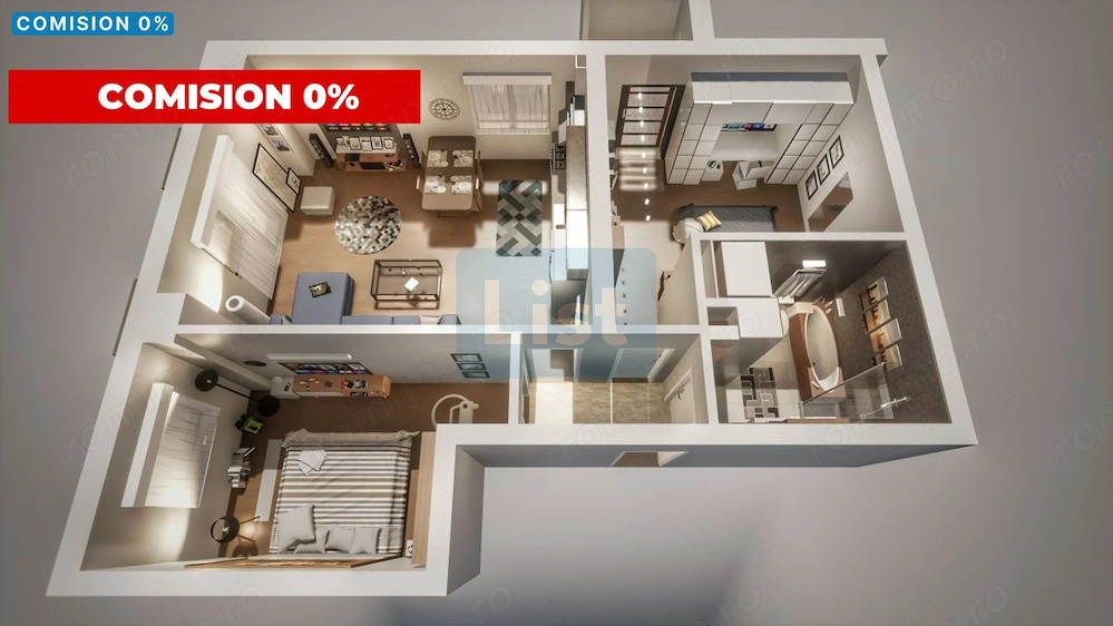 Comision 0%! Apartament cu 3 camere, 63mp utili!!!