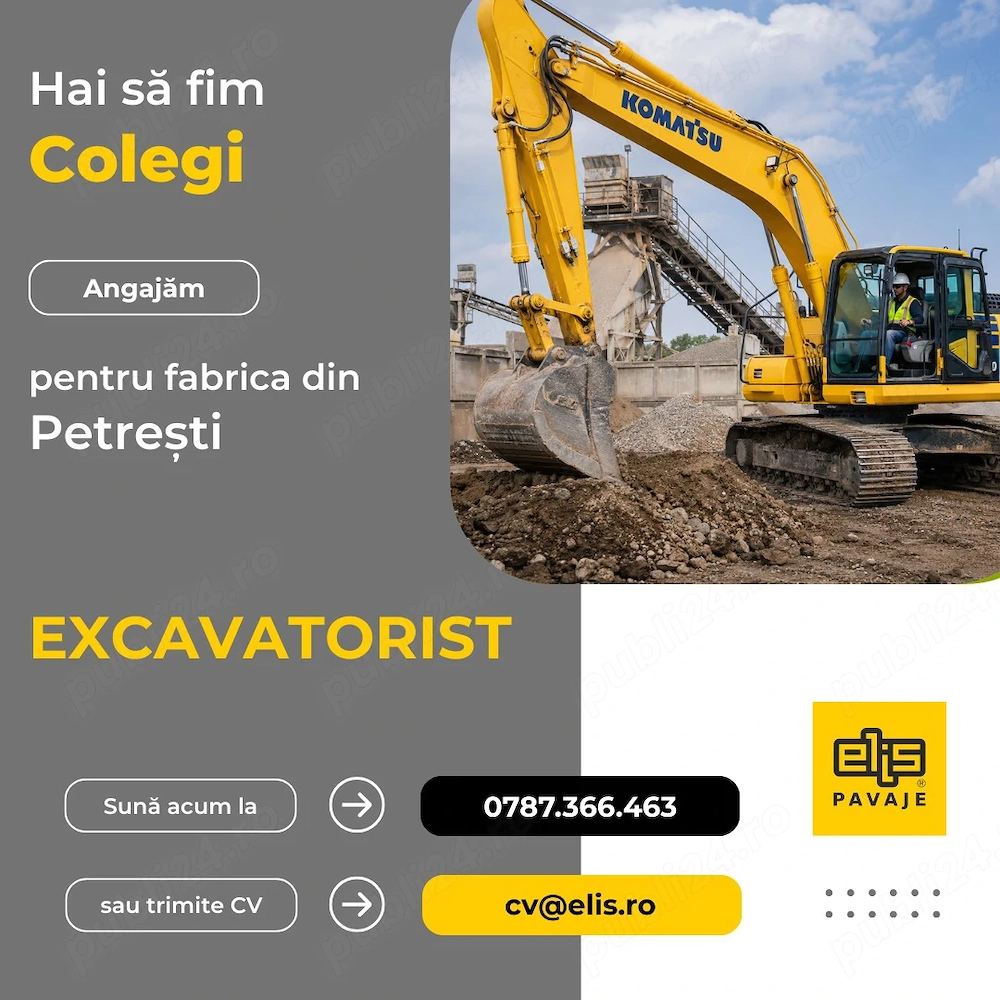 Angajam Operator Excavator  Buldoexcavator